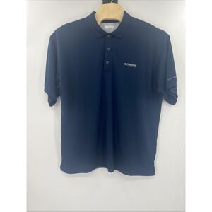 Columbia PFG Polo Shirt Mens Size XL Navy Blue Polyester‎ Vented Short Sleeve